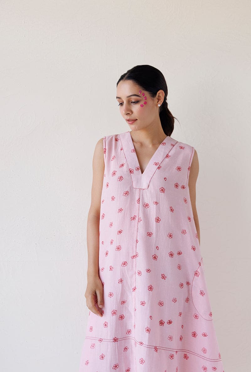 Pink A-Line Pocket Blush Dress