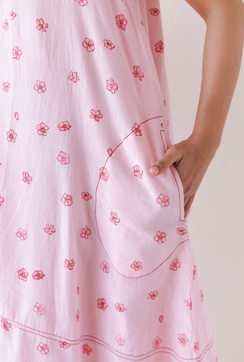 Pink A-Line Pocket Blush Dress