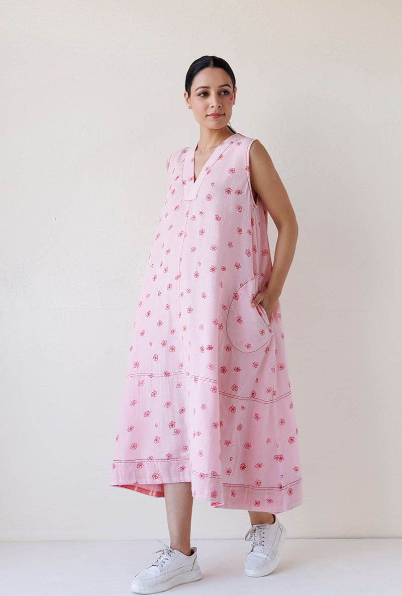 Pink A-Line Pocket Blush Dress