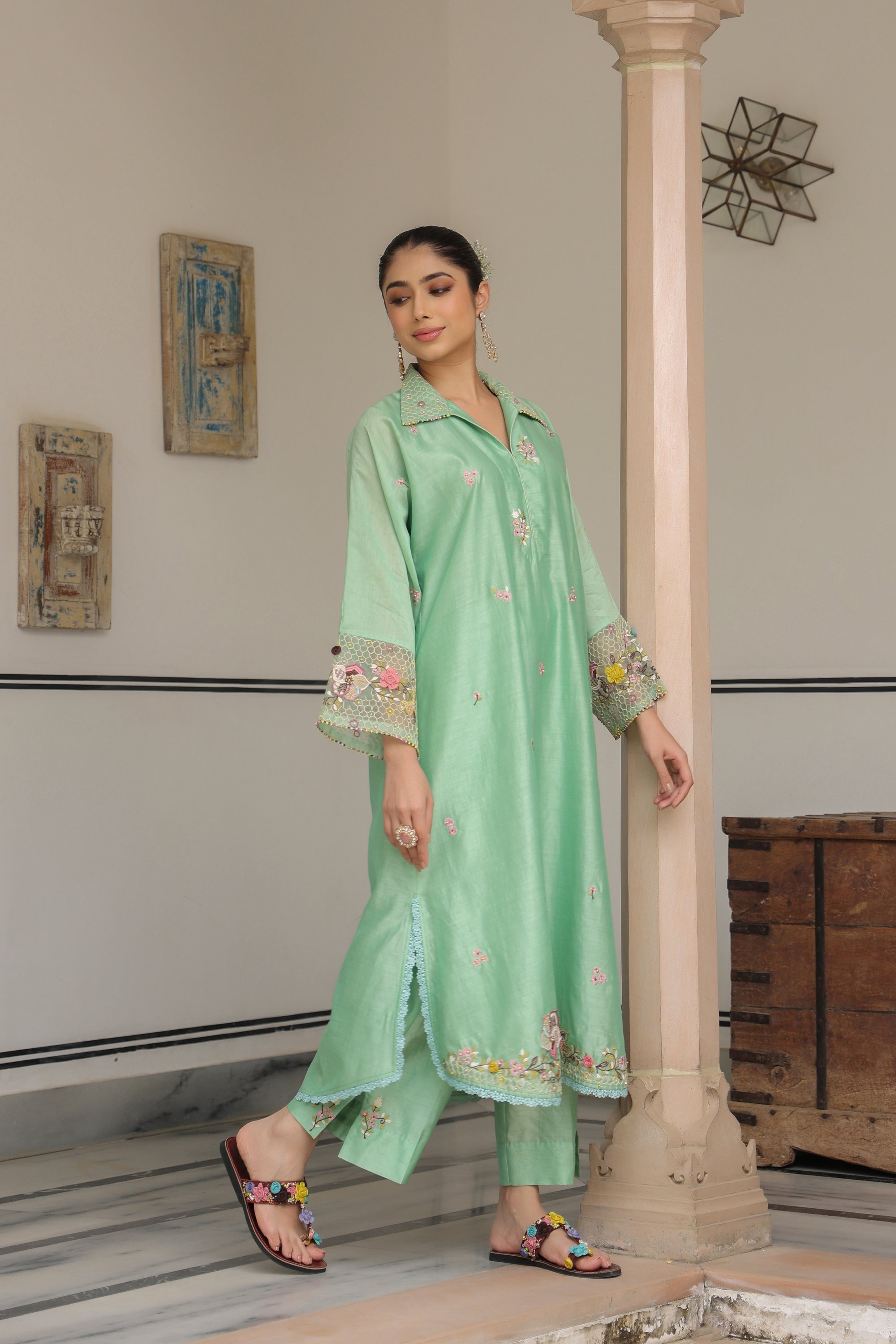 Green Collar Reet Kurta Set