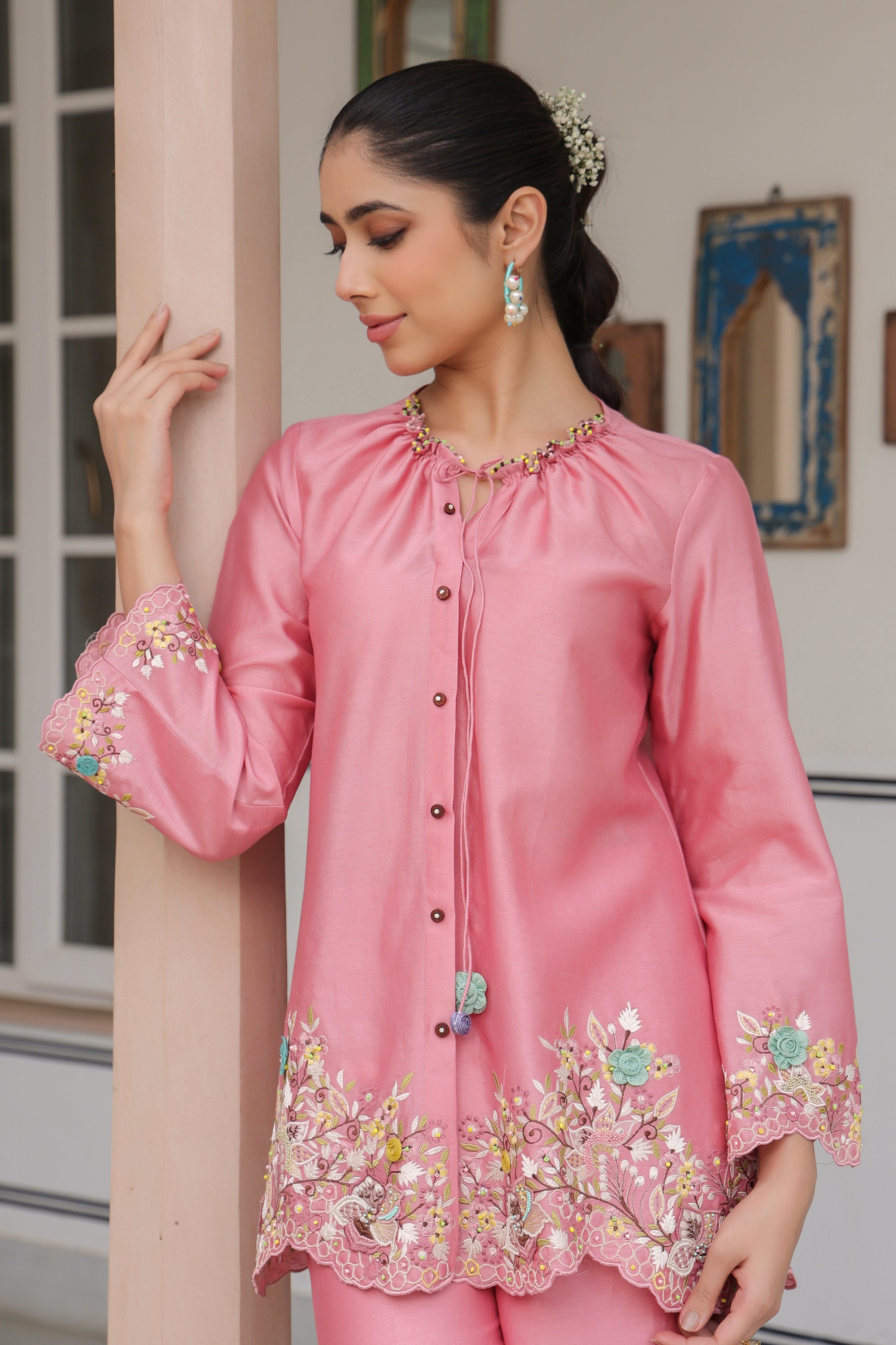 Pink Scallop Reet Co-ord Set