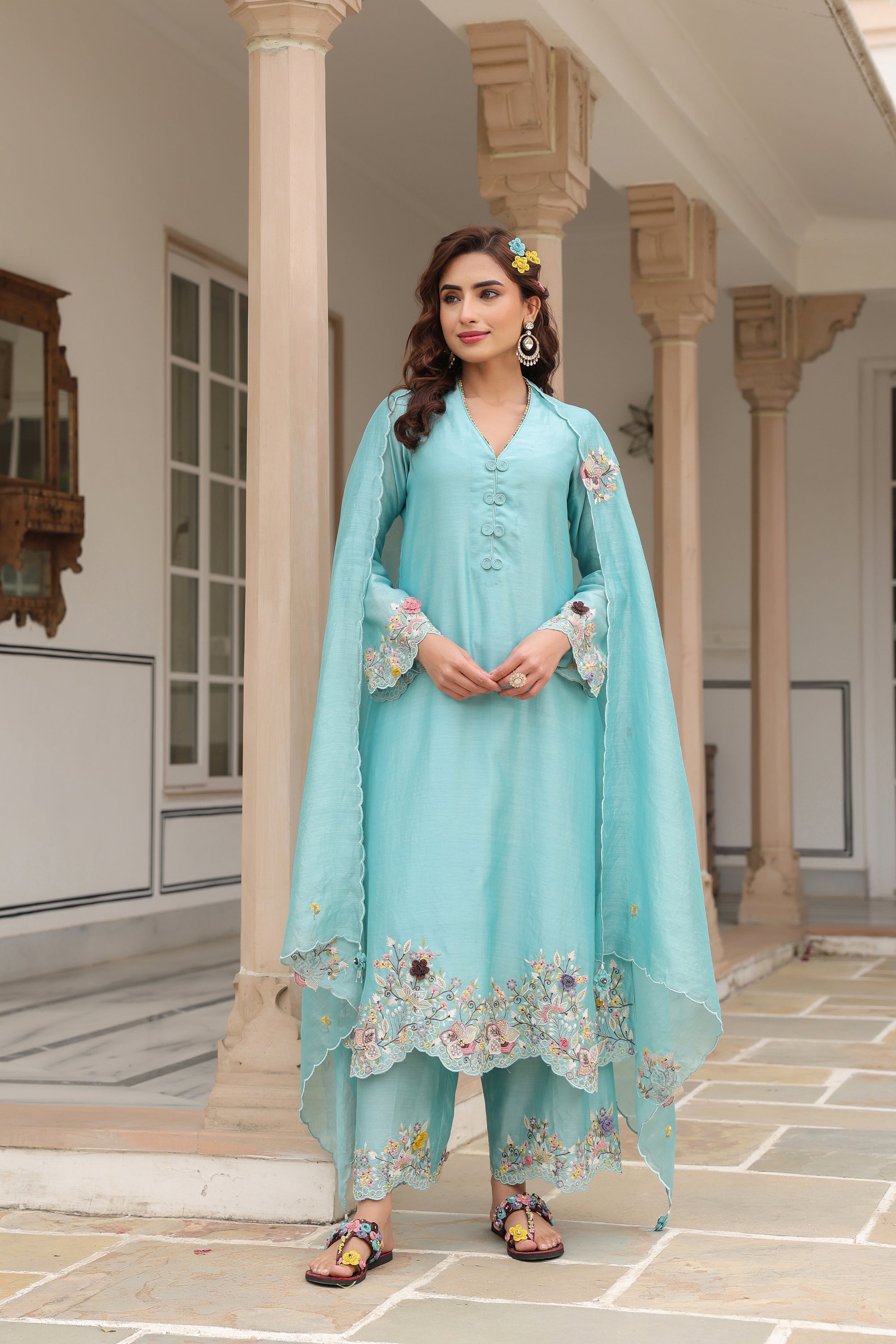 Blue Scallop Reet Kurta Set