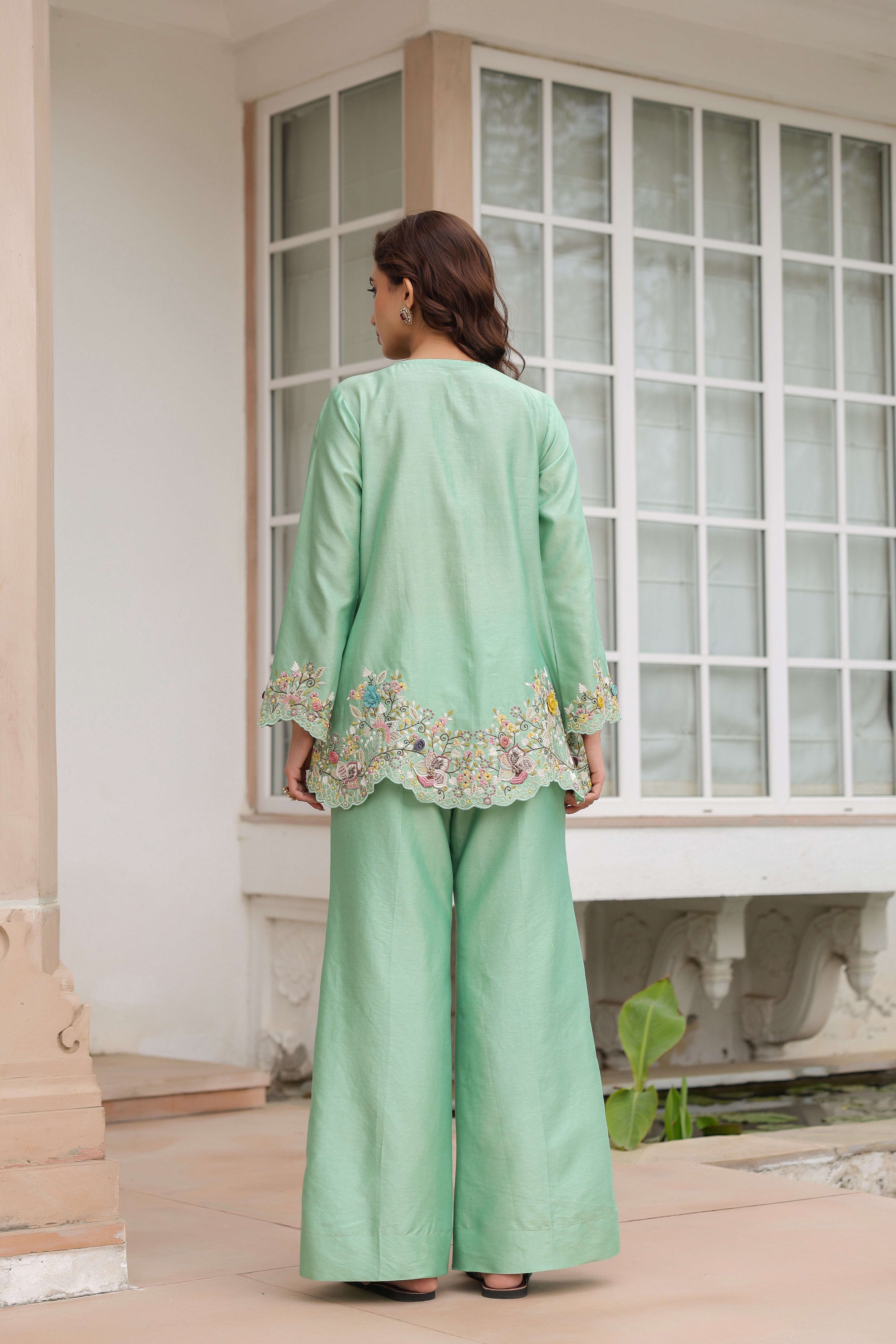 Green Scallop Reet Co-ord Set