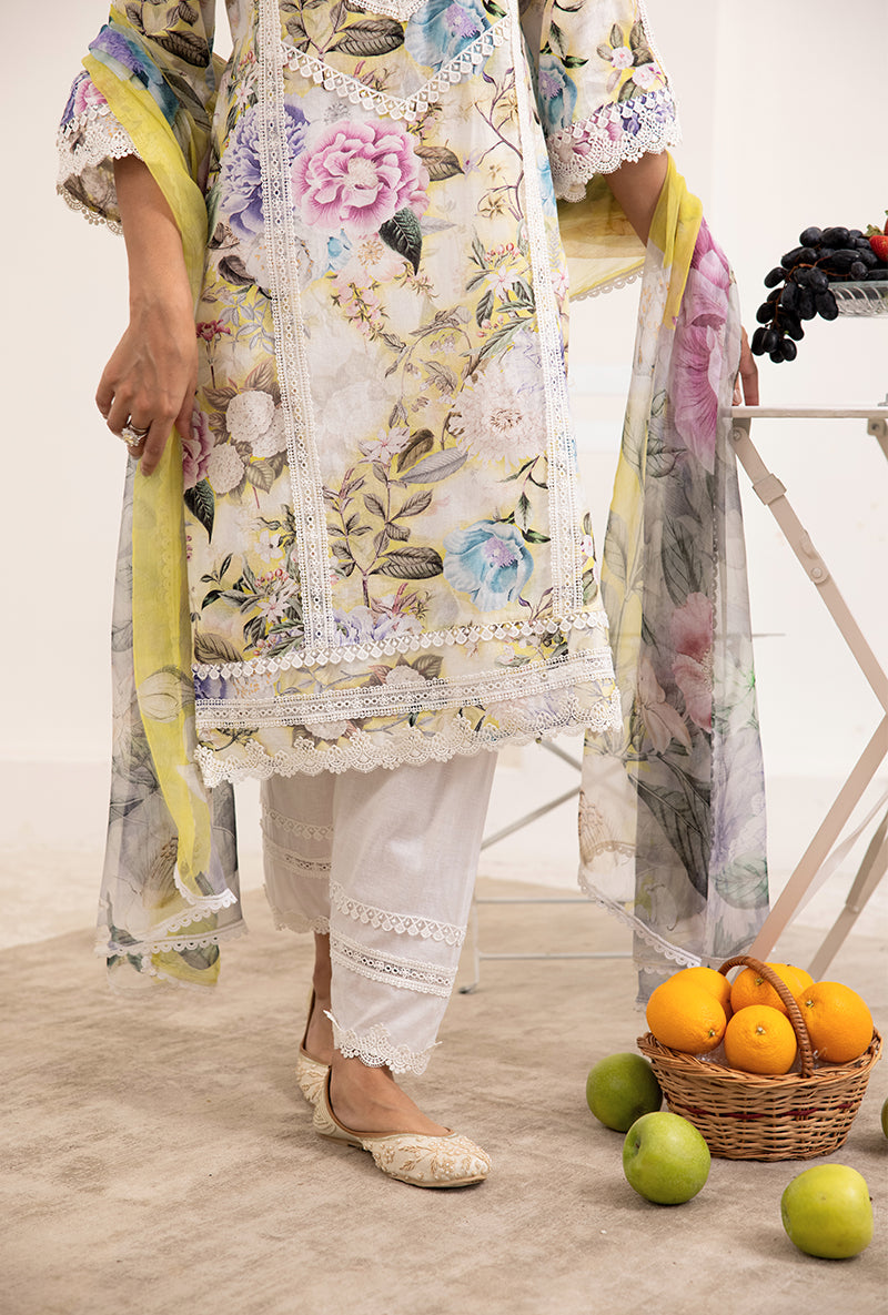 Green Vintage Saira Kurta Set