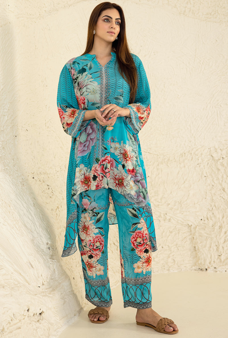 Turquoise High Low Camila Co-ord Set
