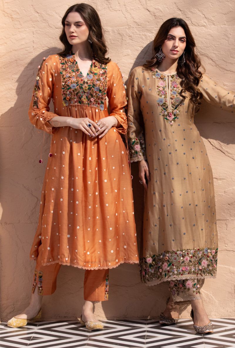 Peach Orchid Frockstyle Sahiba Kurta Set