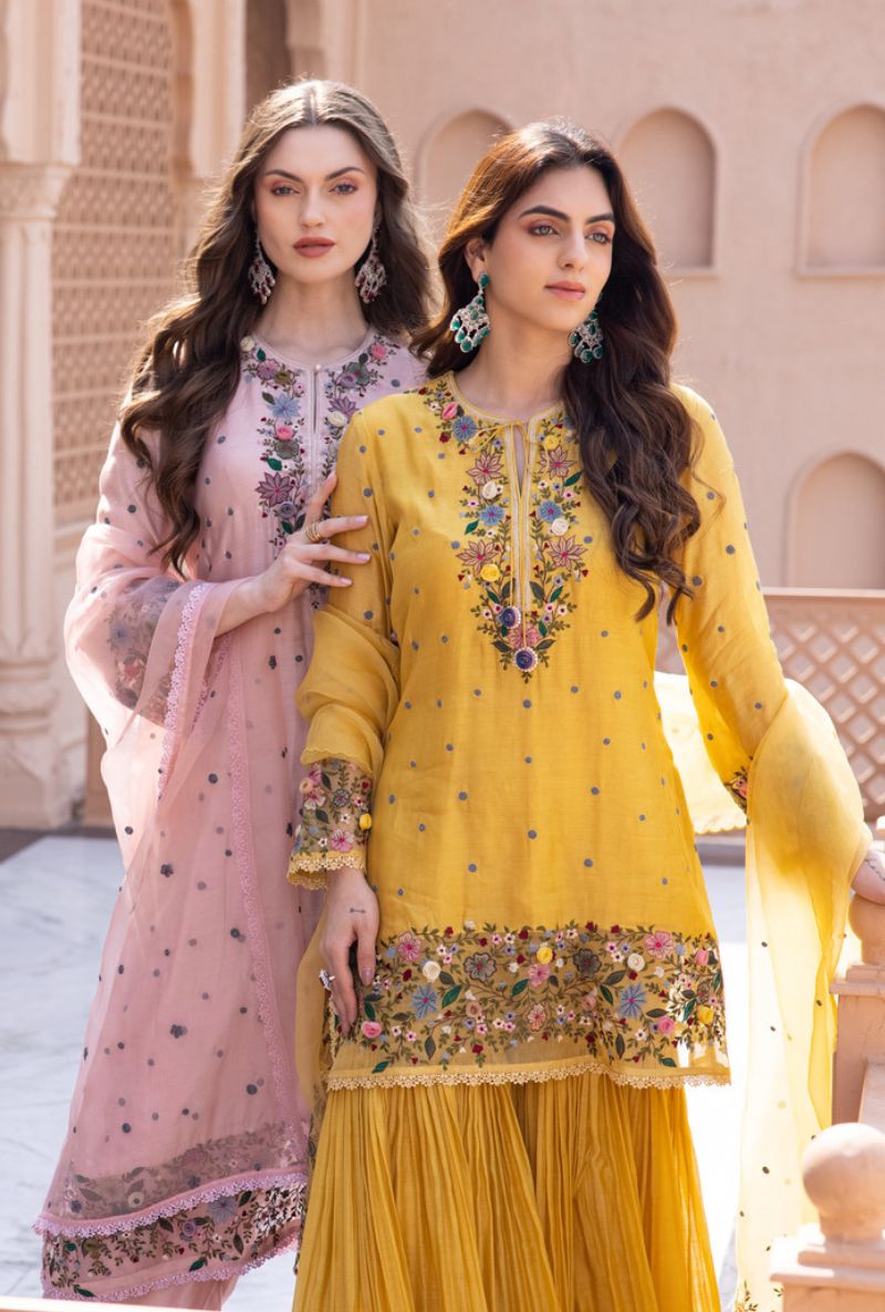 Yellow Orchid Sahiba Gharara Set