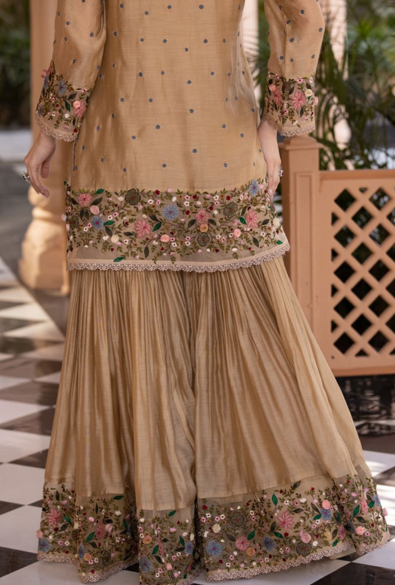 Beige Orchid Sahiba Gharara Set