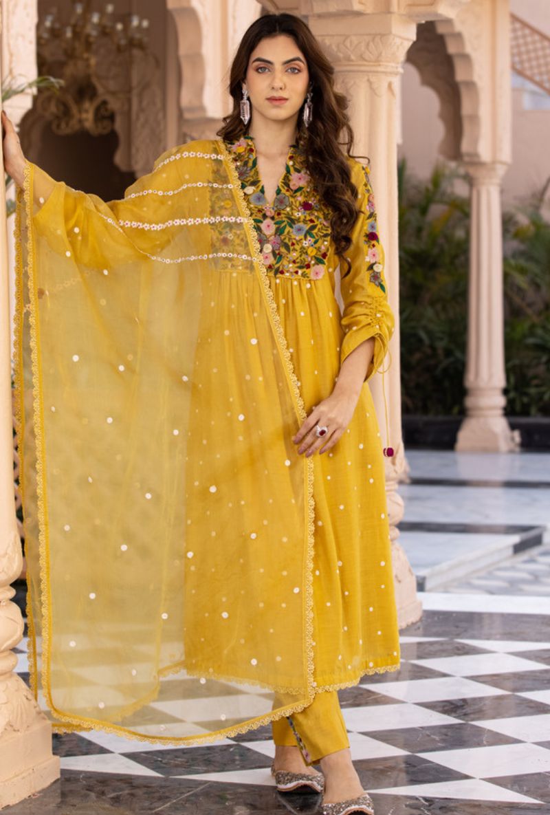 Yellow Orchid Frockstyle Sahiba Kurta Set