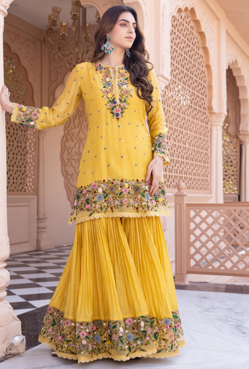 Yellow Orchid Sahiba Gharara Set