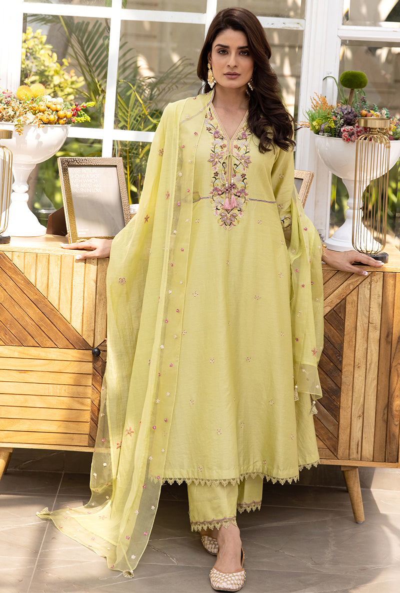 Green Floral Hoop Suhaani Kurta Set
