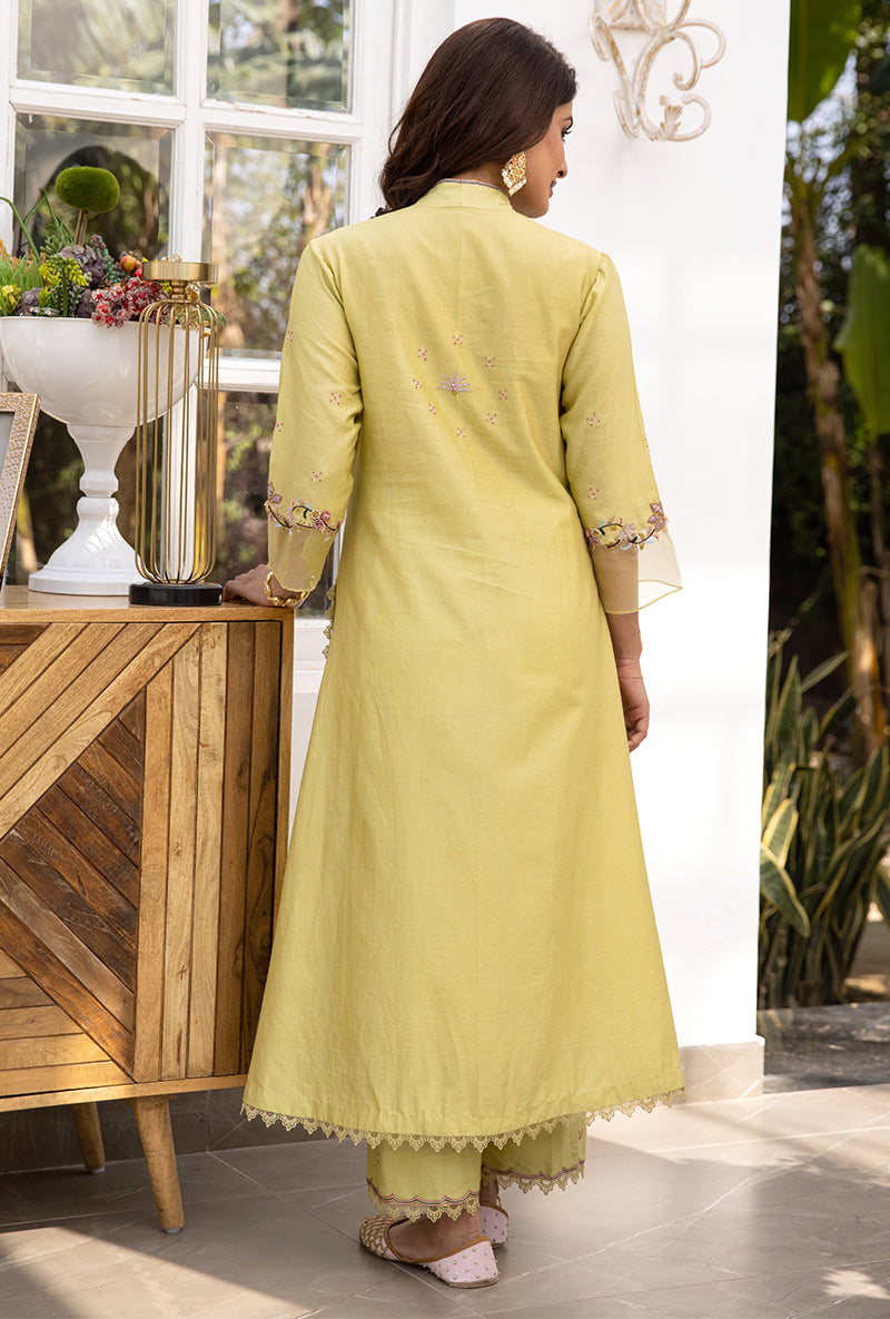 Green Floral Hoop Suhaani Kurta Set