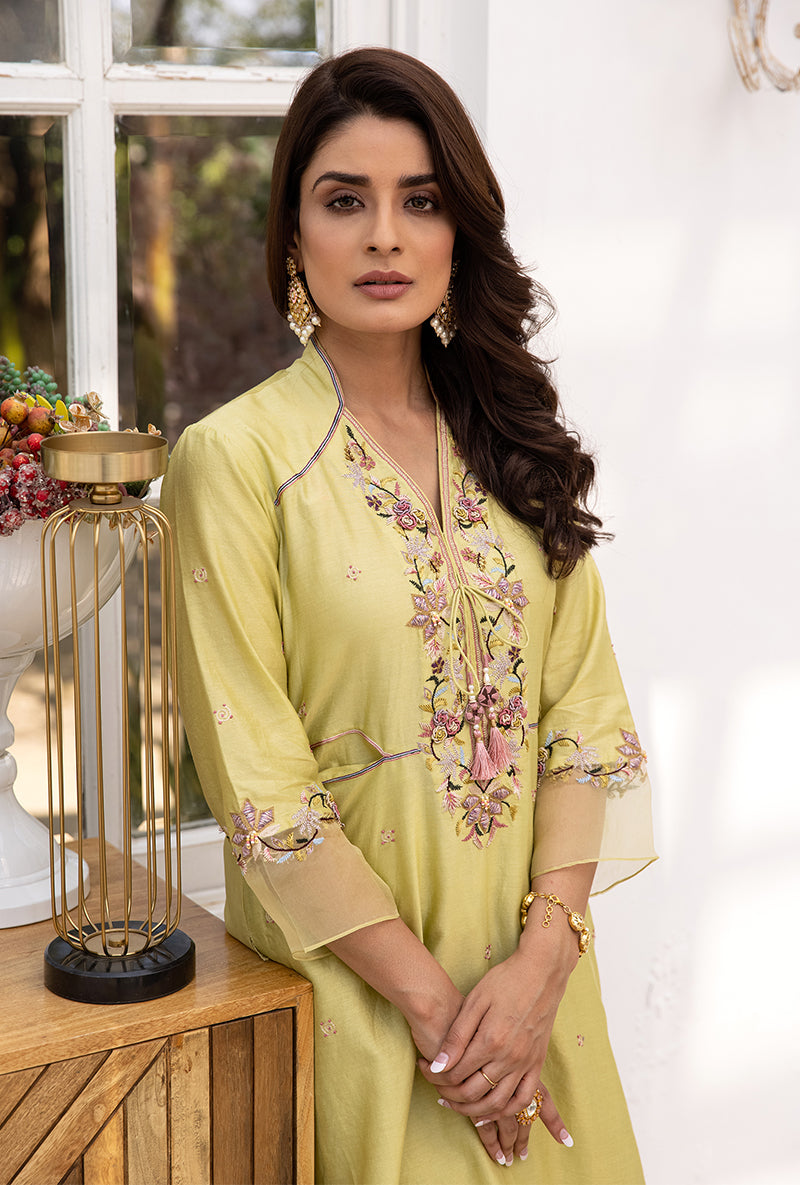 Green Floral Hoop Suhaani Kurta Set