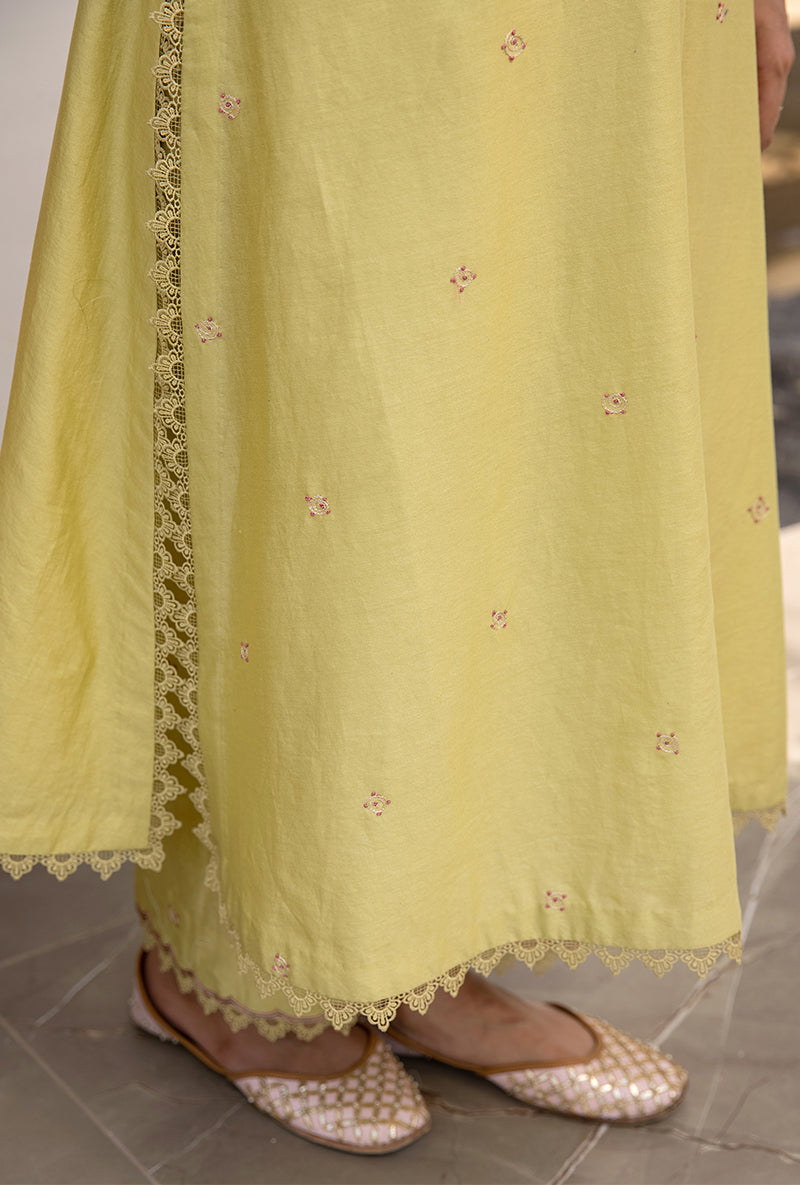 Green Floral Hoop Suhaani Kurta Set