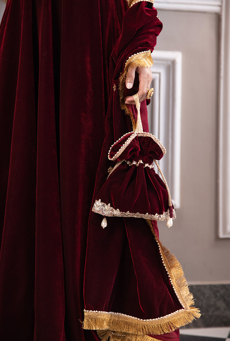 Maroon Velvet Aarzoo Lehenga