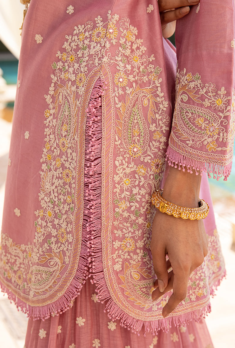 Pink Dori Paisley Aafreen Gharara Set