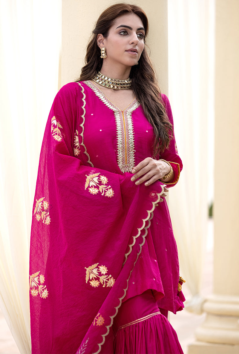 Rani Pink Haseena Gharara Set