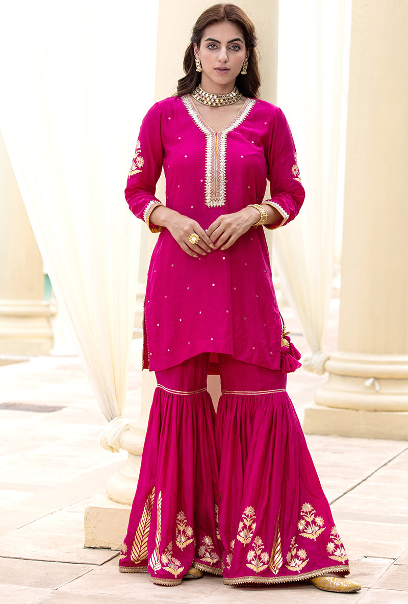 Rani Pink Haseena Gharara Set