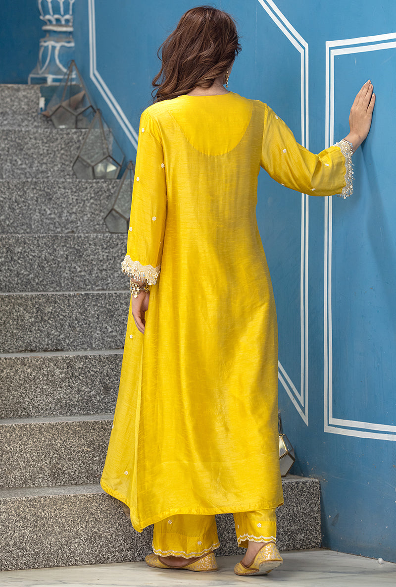 Yellow Heavy Sleeve Ameera Kurta Set