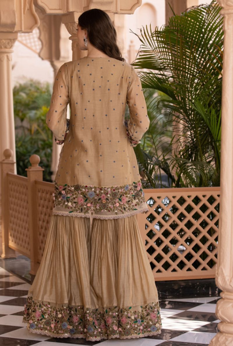 Beige Orchid Sahiba Gharara Set