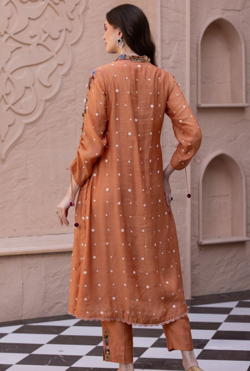 Peach Orchid Frockstyle Sahiba Kurta Set