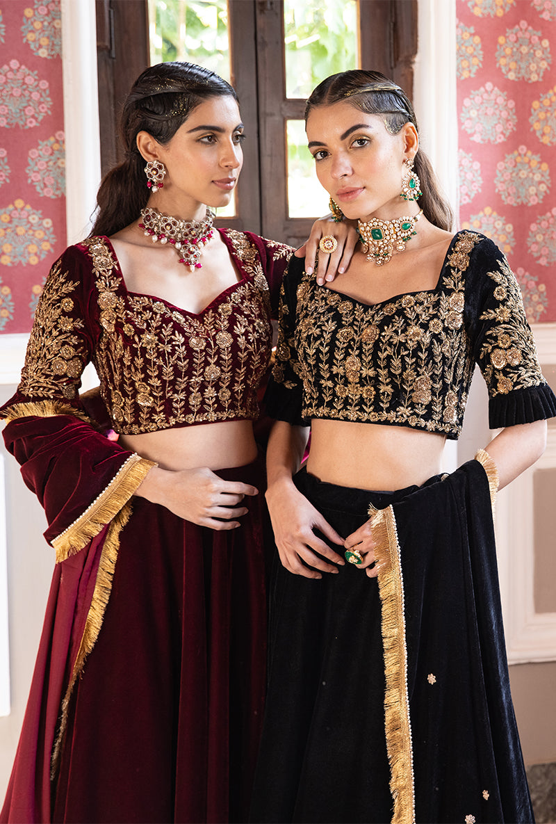 Black Velvet Aarzoo Lehenga