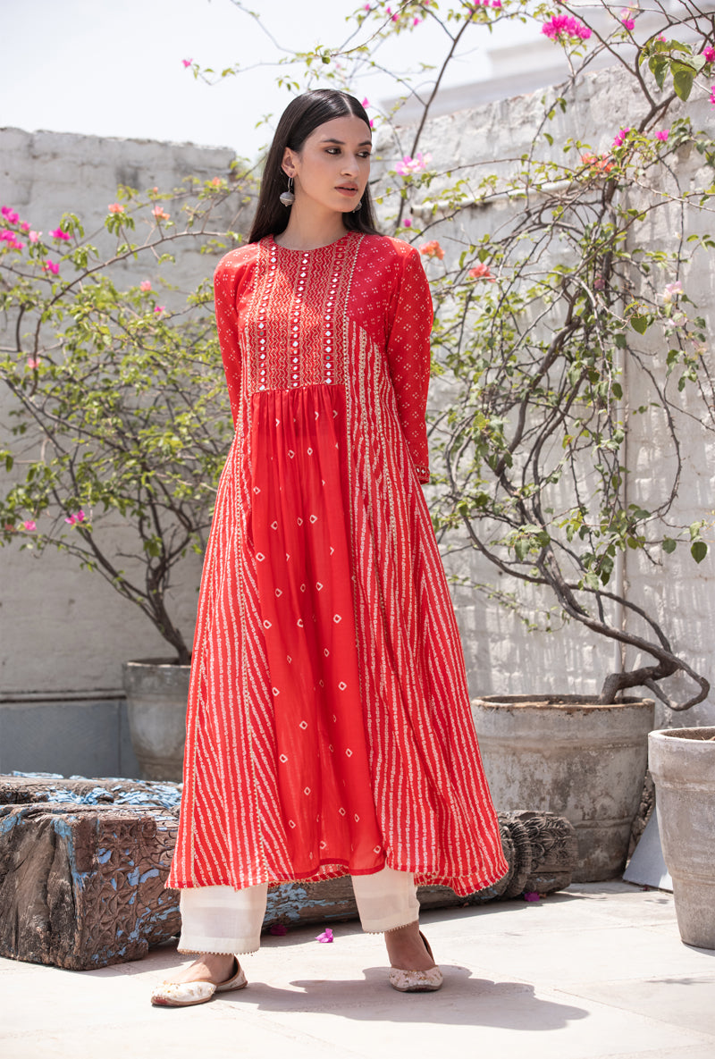 Red Assam Silk Digital Printed Dhoti Kurti Set – ReplicaVilla