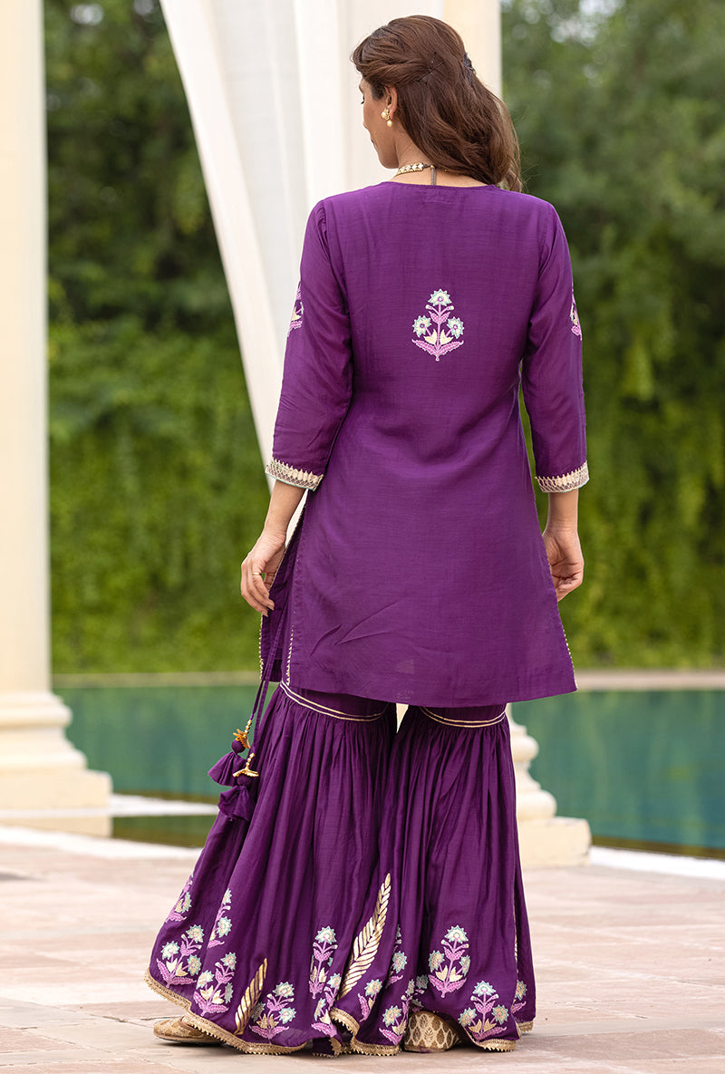 Purple Haseena Gharara Set