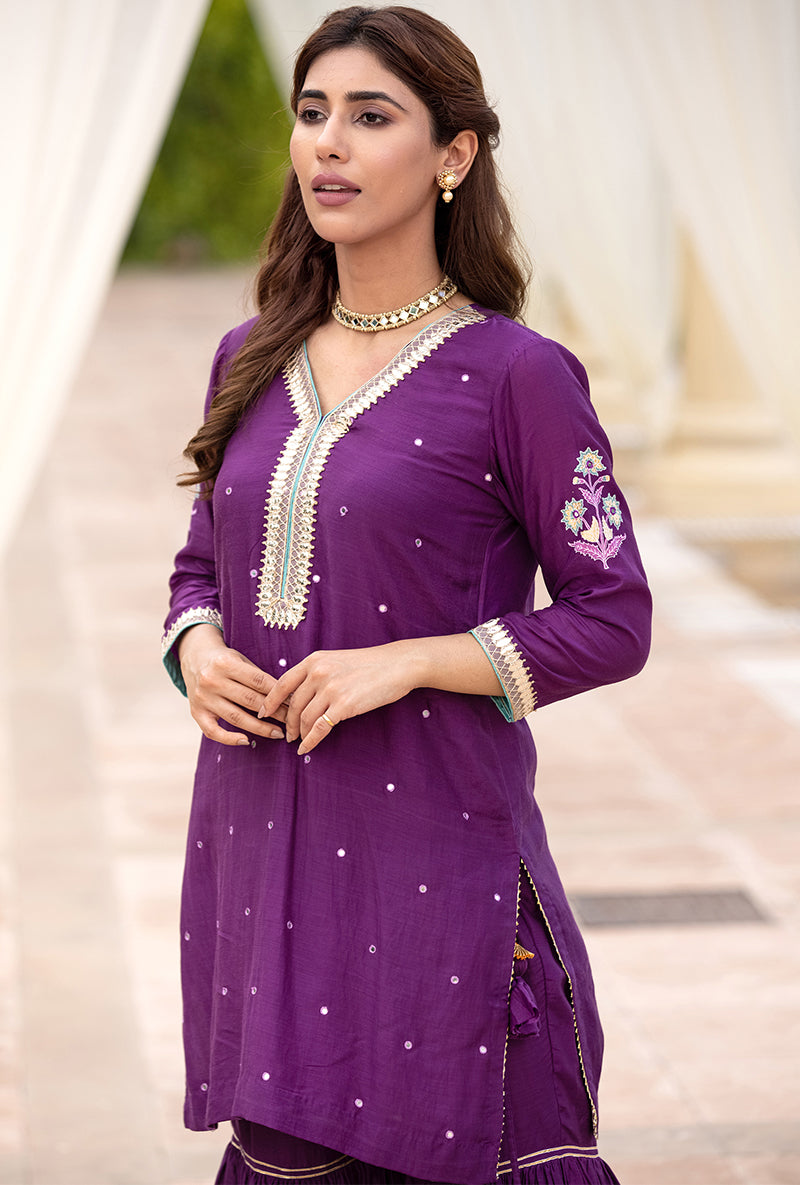 Purple Haseena Gharara Set