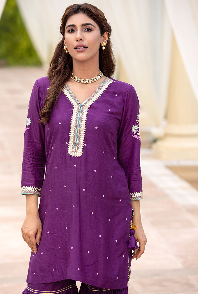 Purple Haseena Gharara Set