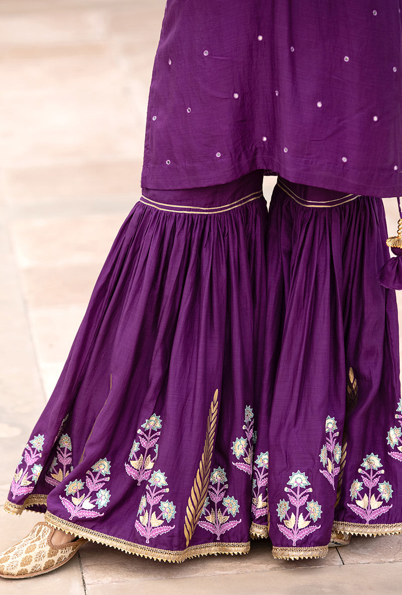Purple Haseena Gharara Set