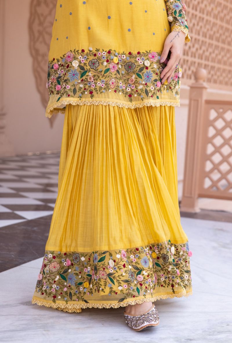 Yellow Orchid Sahiba Gharara Set