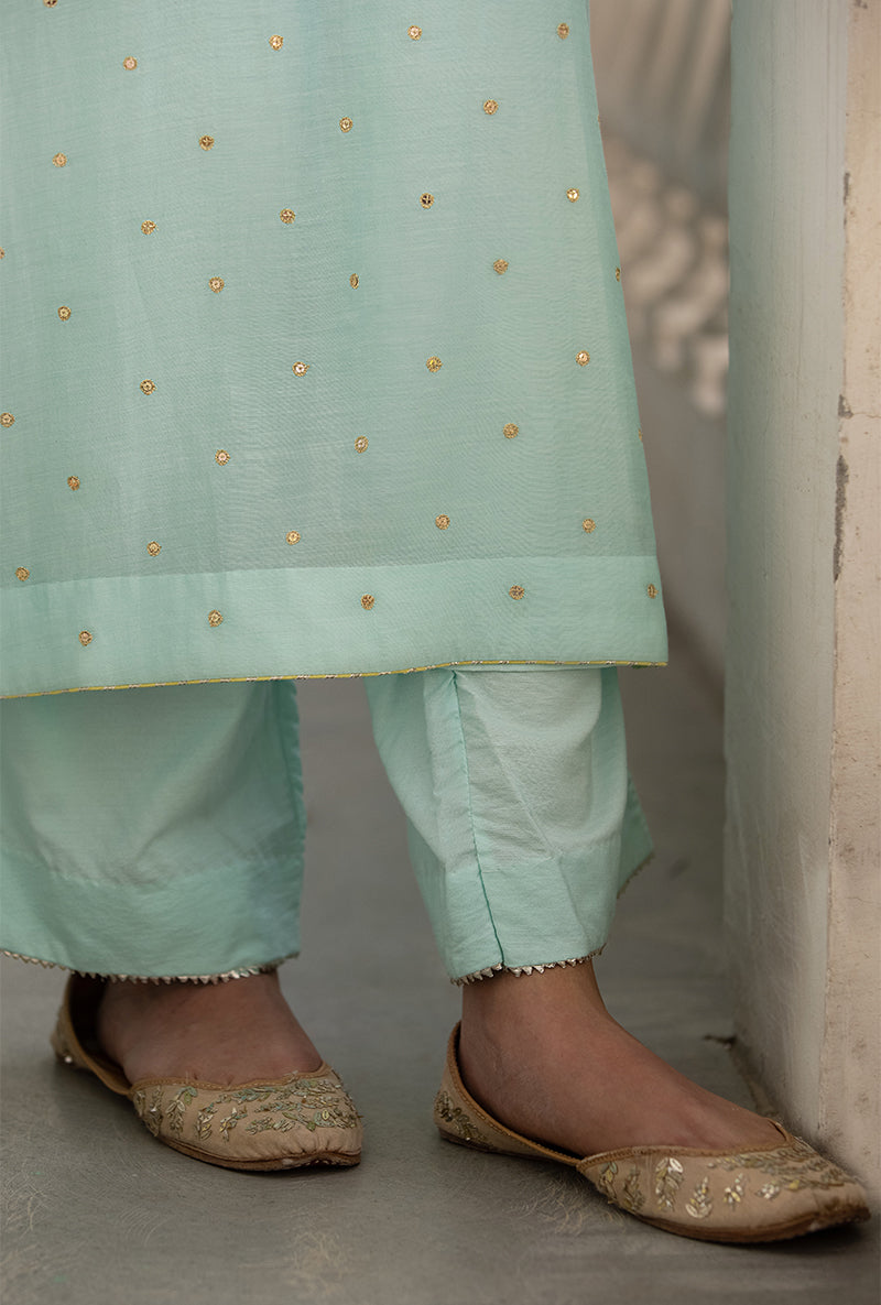 Aqua Multi Applique Mastaani Kurta Set