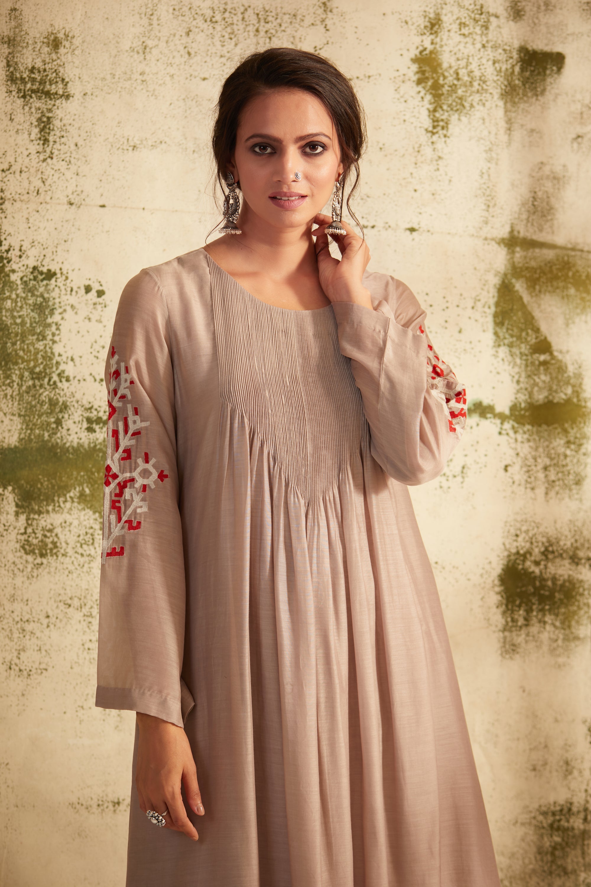 Grey Pintuck Inaya Kurta Set