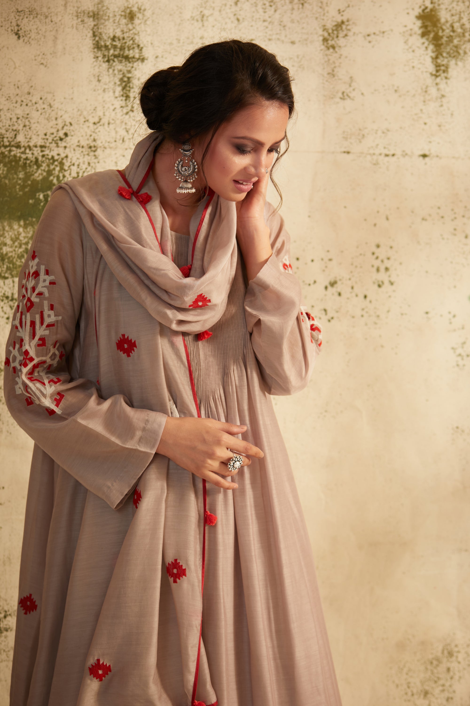 Grey Pintuck Inaya Kurta Set