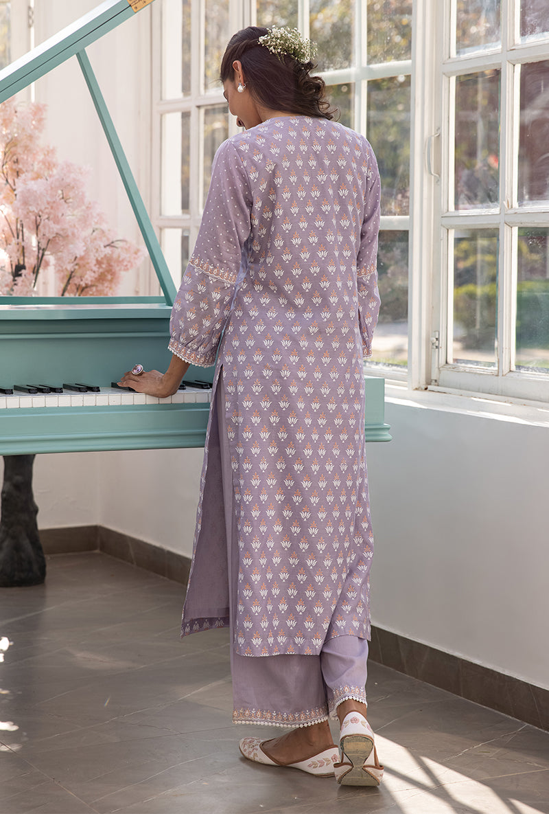 Lavender Straight Aisha Kurta Set