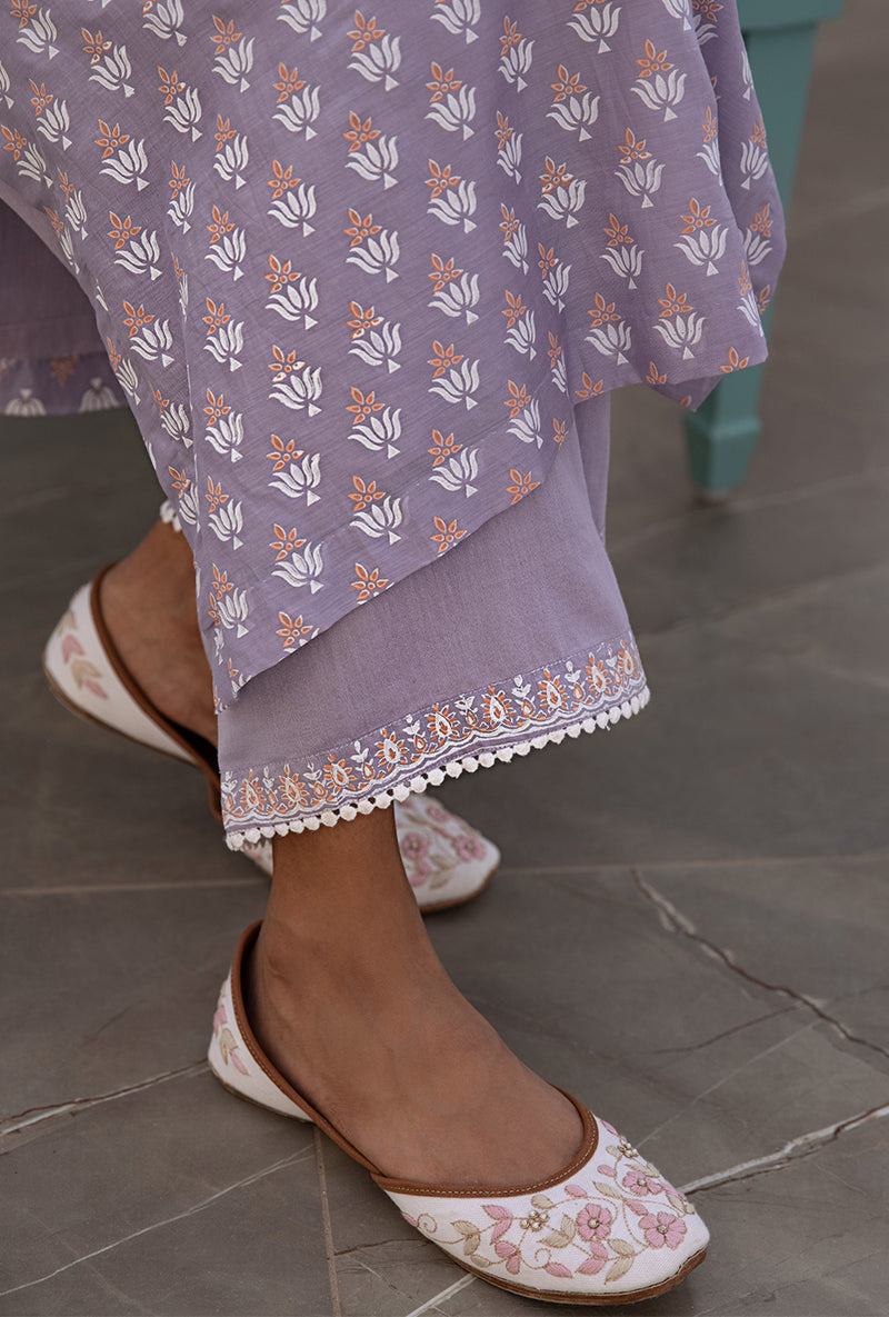 Lavender Straight Aisha Kurta Set
