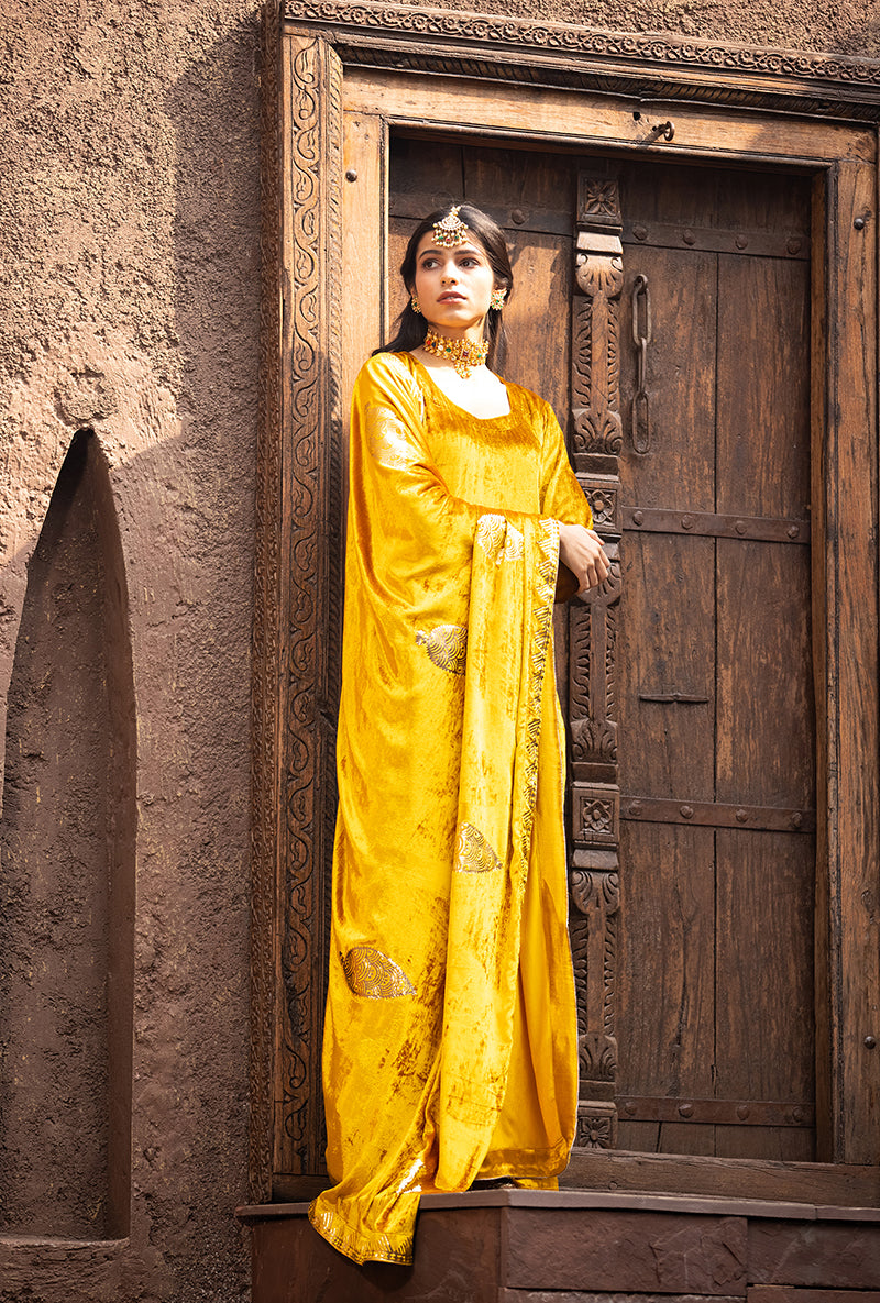 Mustard Ruhaani Sharara Set