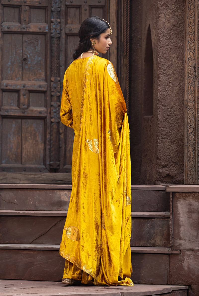 Mustard Ruhaani Sharara Set