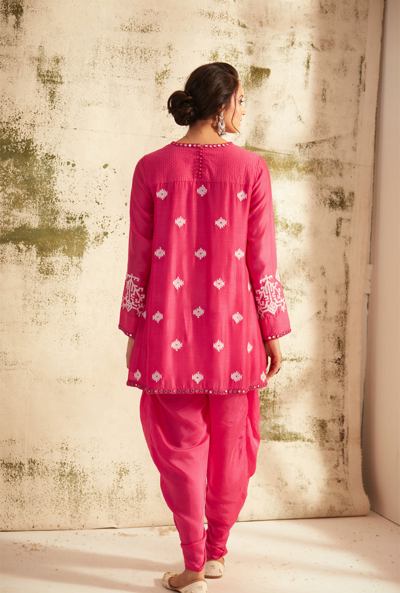 Rani Pink Inaya Dhoti Set