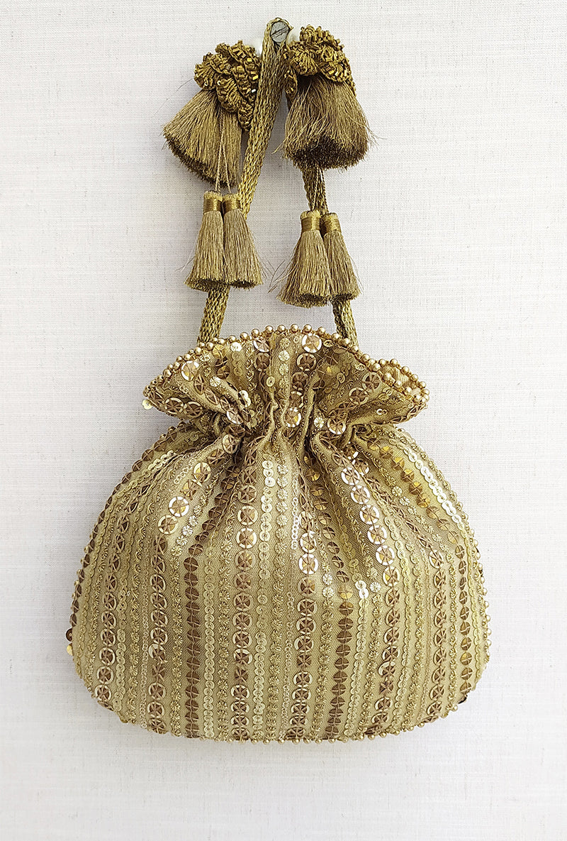 Antique Gold Sequin Potli