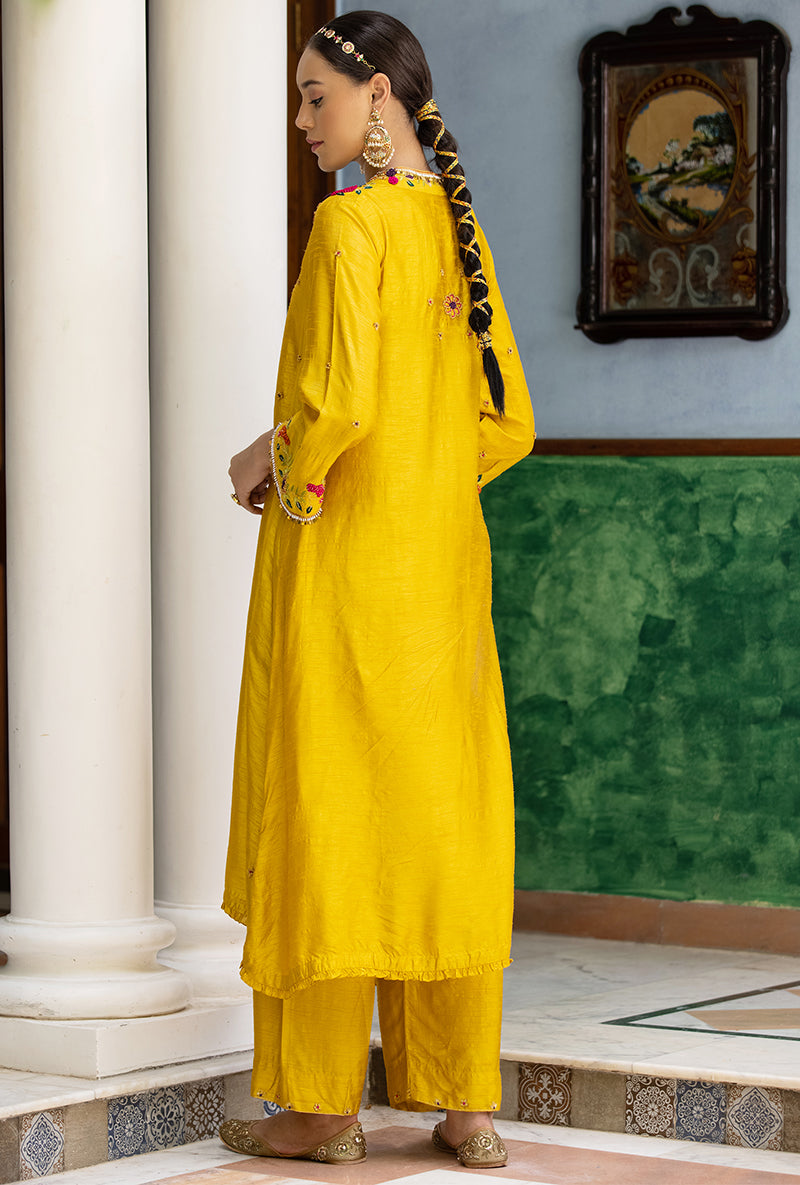 Mustard French Knot Aayat Kurta Set