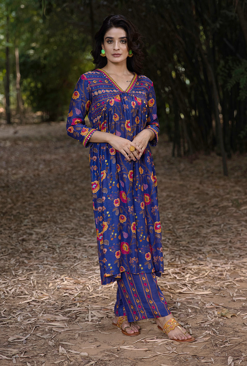 Blue Empire Line Amaaya Kurta Set