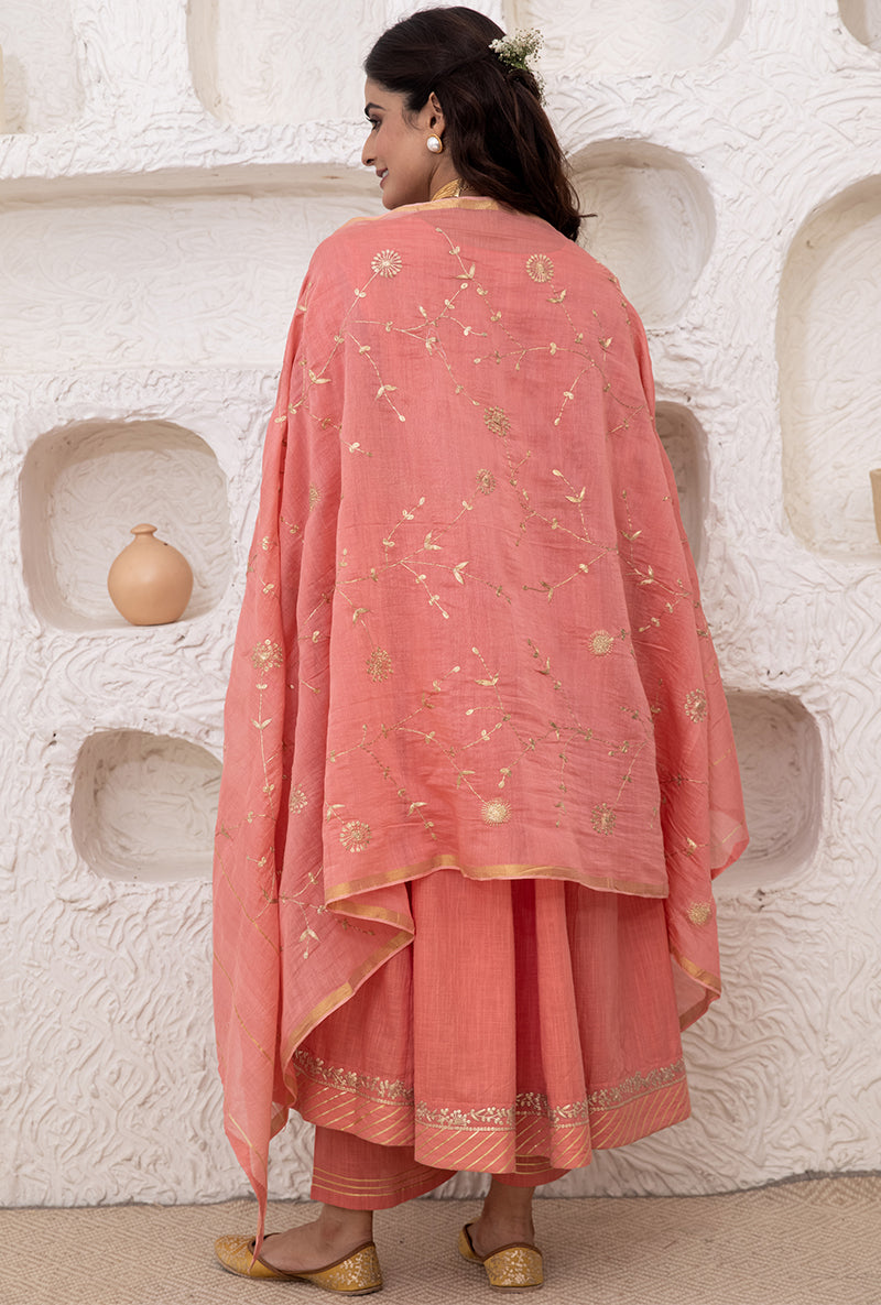 Candy Pink Bhopali Tahira Kurta Set
