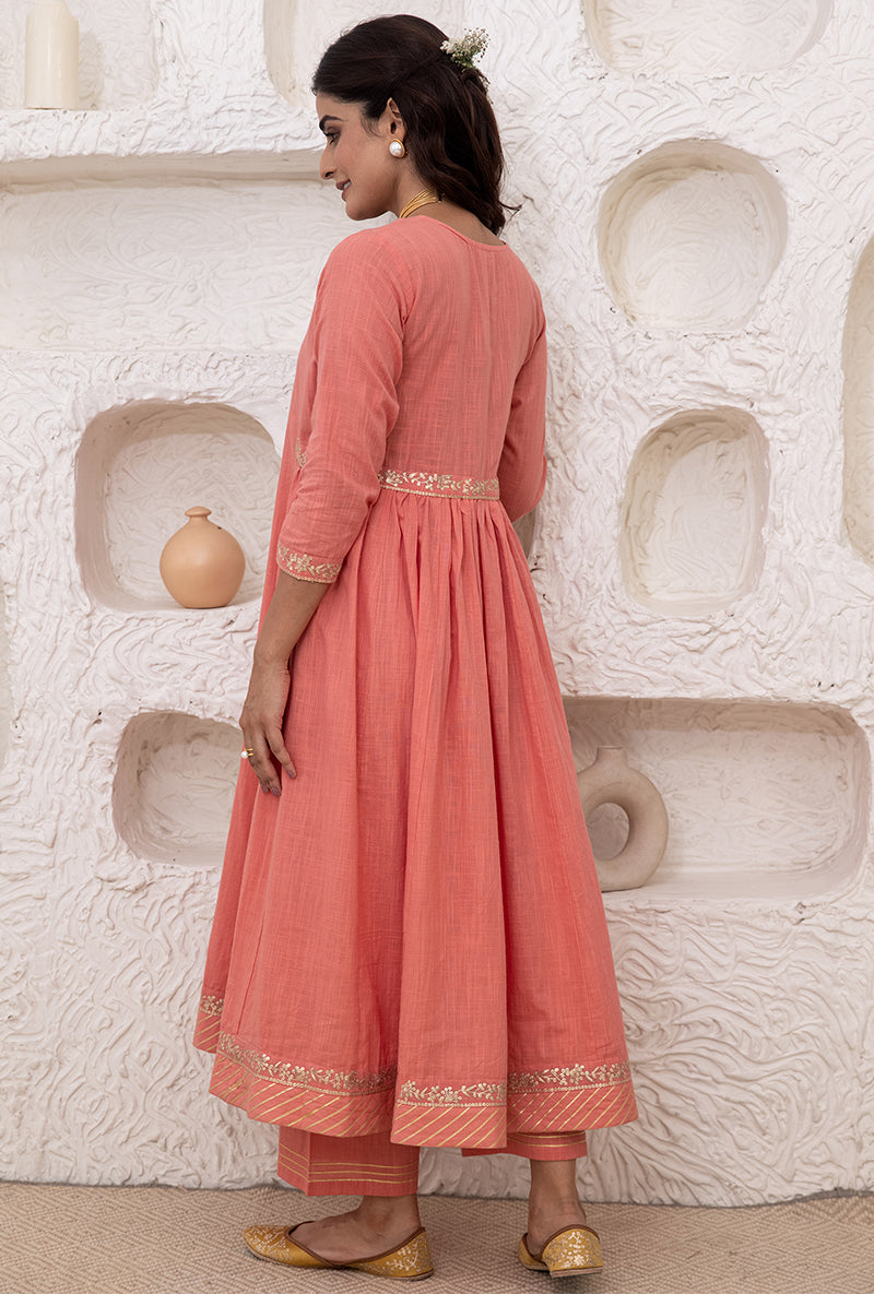 Candy Pink Bhopali Tahira Kurta Set
