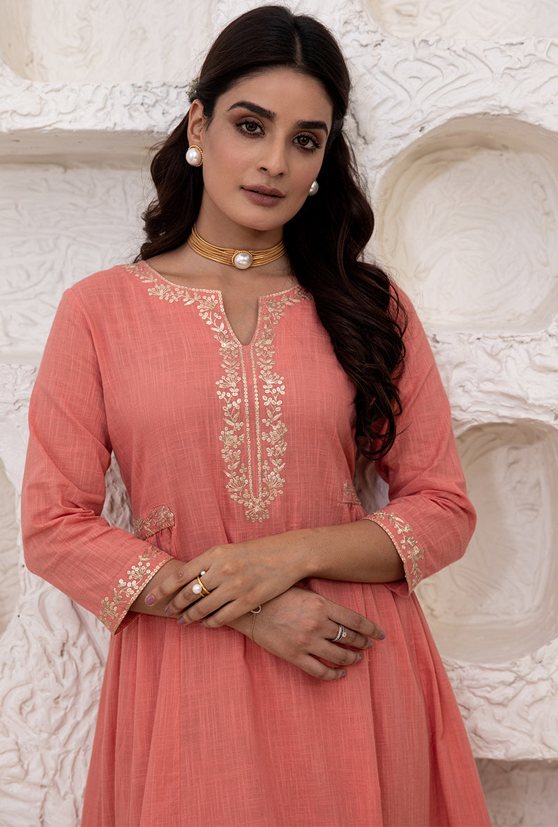 Candy Pink Bhopali Tahira Kurta Set