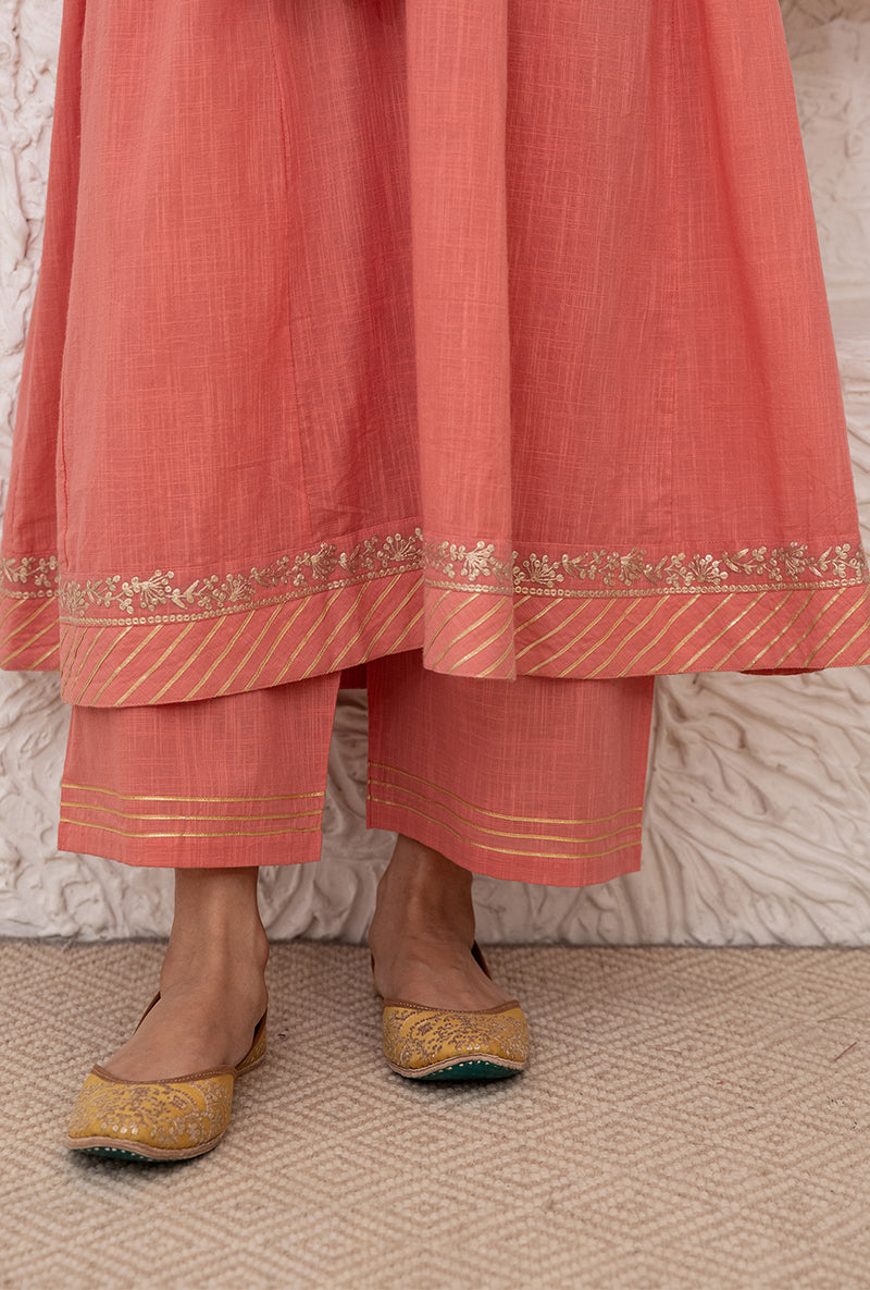 Candy Pink Bhopali Tahira Kurta Set