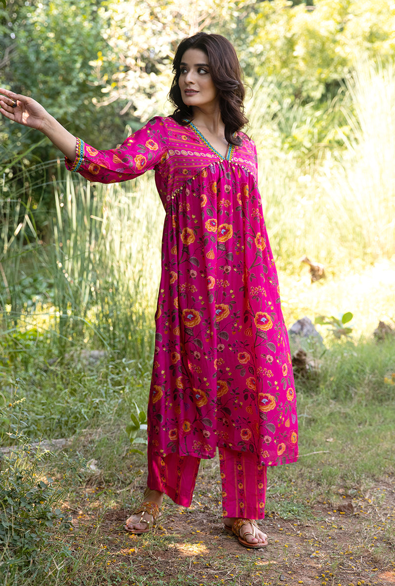 Shop Cotton linen empire A-line dress | eShakti