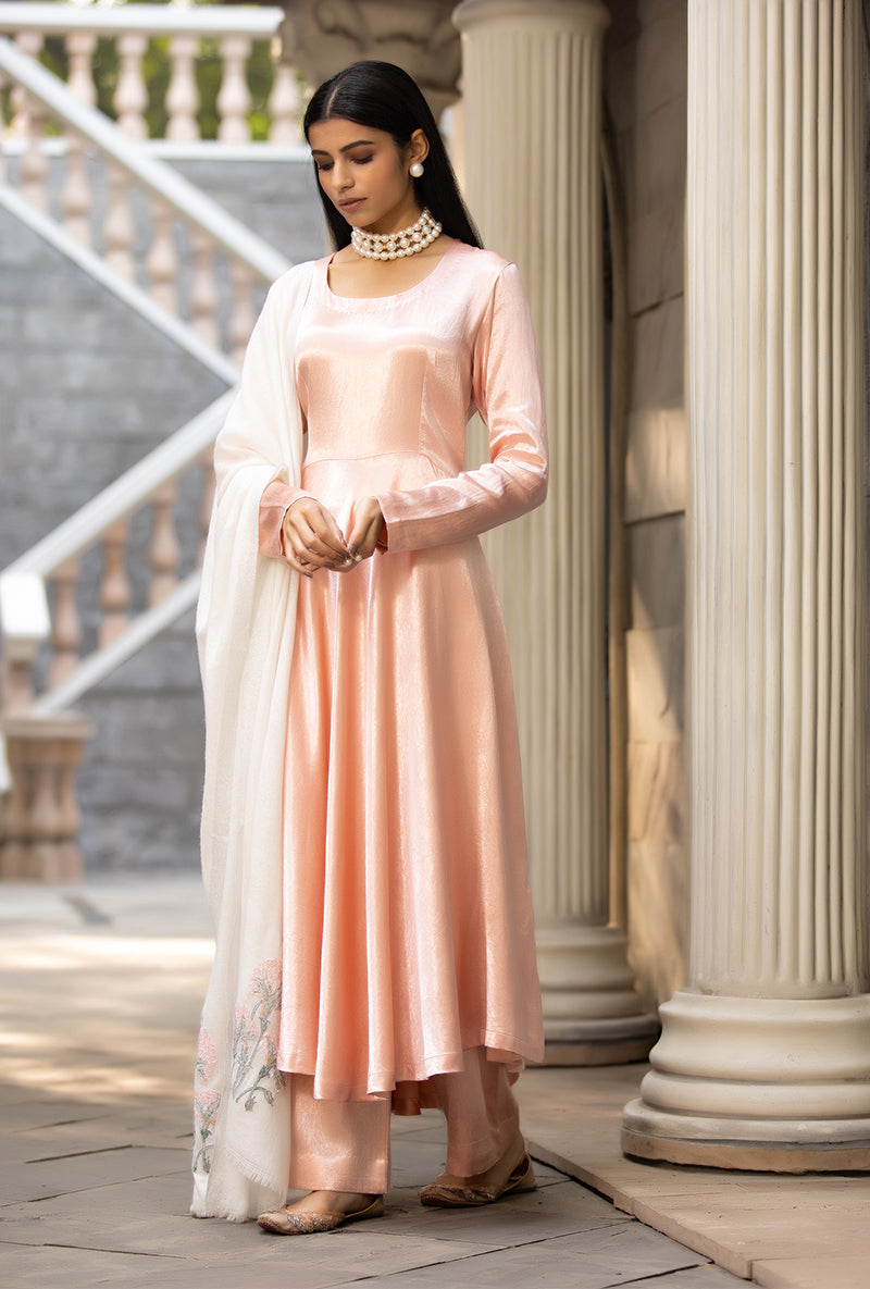 Ivory Shawl Ruhaani Anarkali Kurta Set