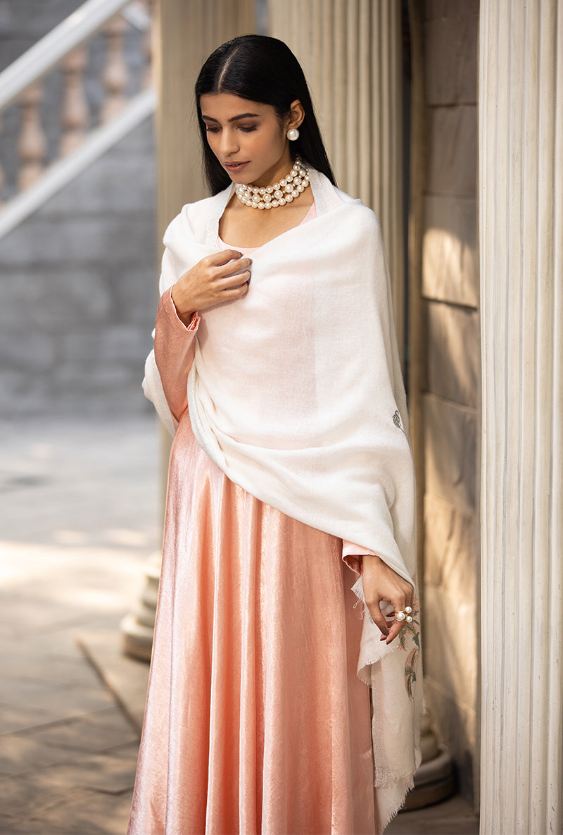 Ivory Shawl Ruhaani Anarkali Kurta Set